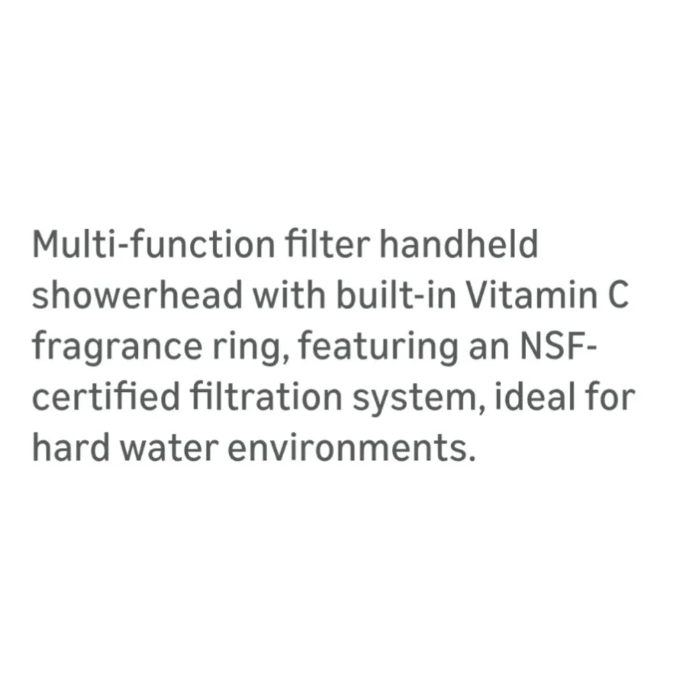 BIBIE Handheld Filtered Shower Head White Vitamin C Fragrance Ring NSF Certified